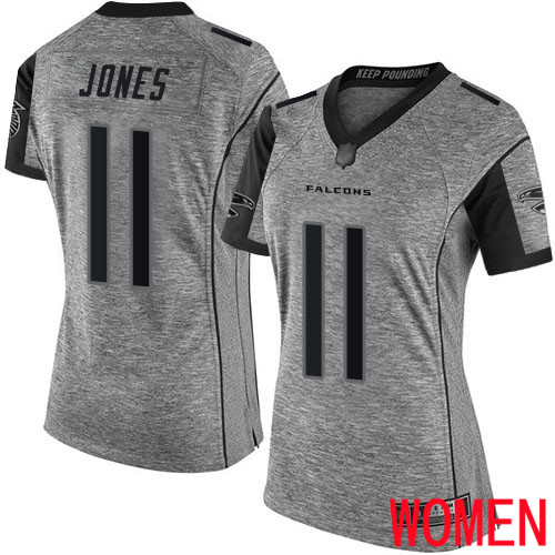 Atlanta Falcons Limited Gray Women Julio Jones Jersey NFL Football #11 Gridiron->women nfl jersey->Women Jersey